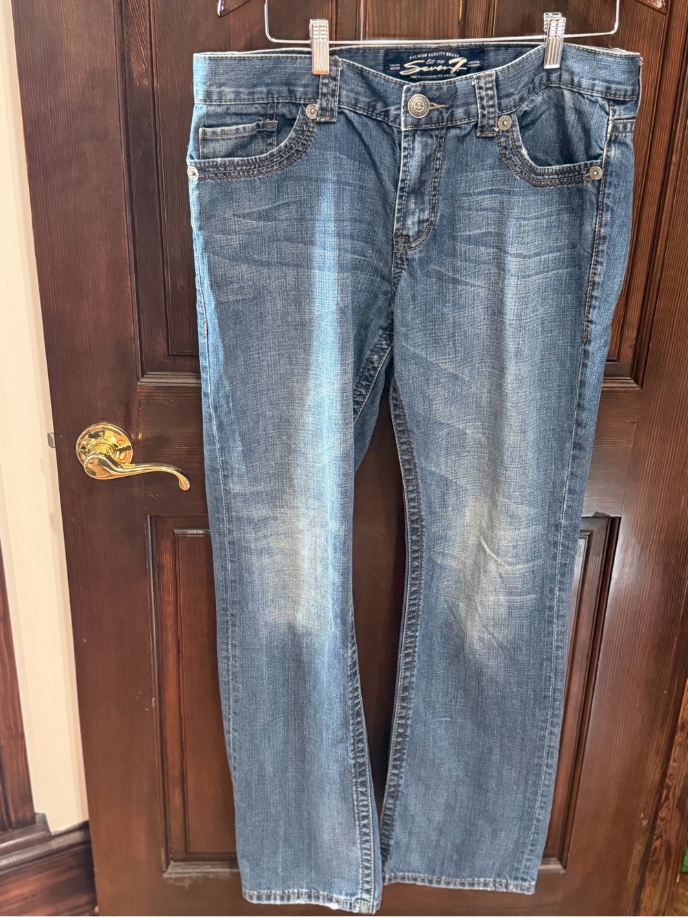 Seven7 Men’s Blue Straight-Leg Jeans